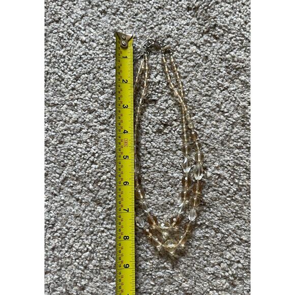 Womens/Teen Double Tier Necklace and Bracelet Wrap style Amber and clear beads - Picture 3 of 4